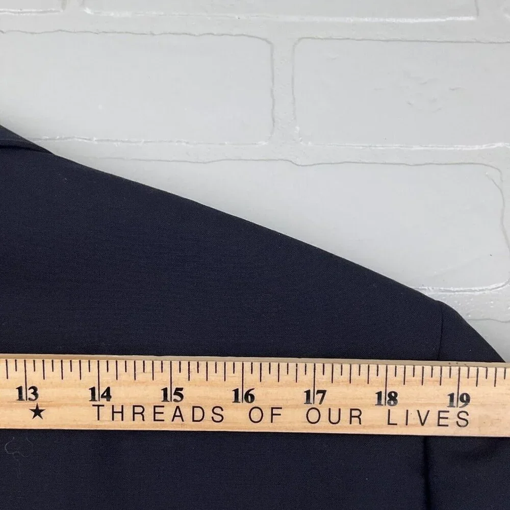 Jos A Bank Blazer Men 41R Blue Gold Shield Button Executive Classic‎ Wool Jacket